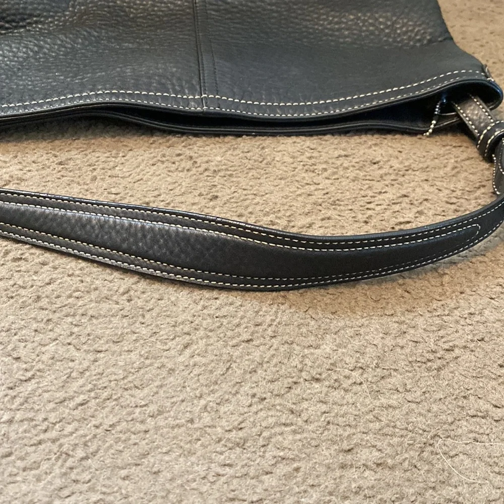 Coach Black Pebbled Leather Hobo Shoulder Bag